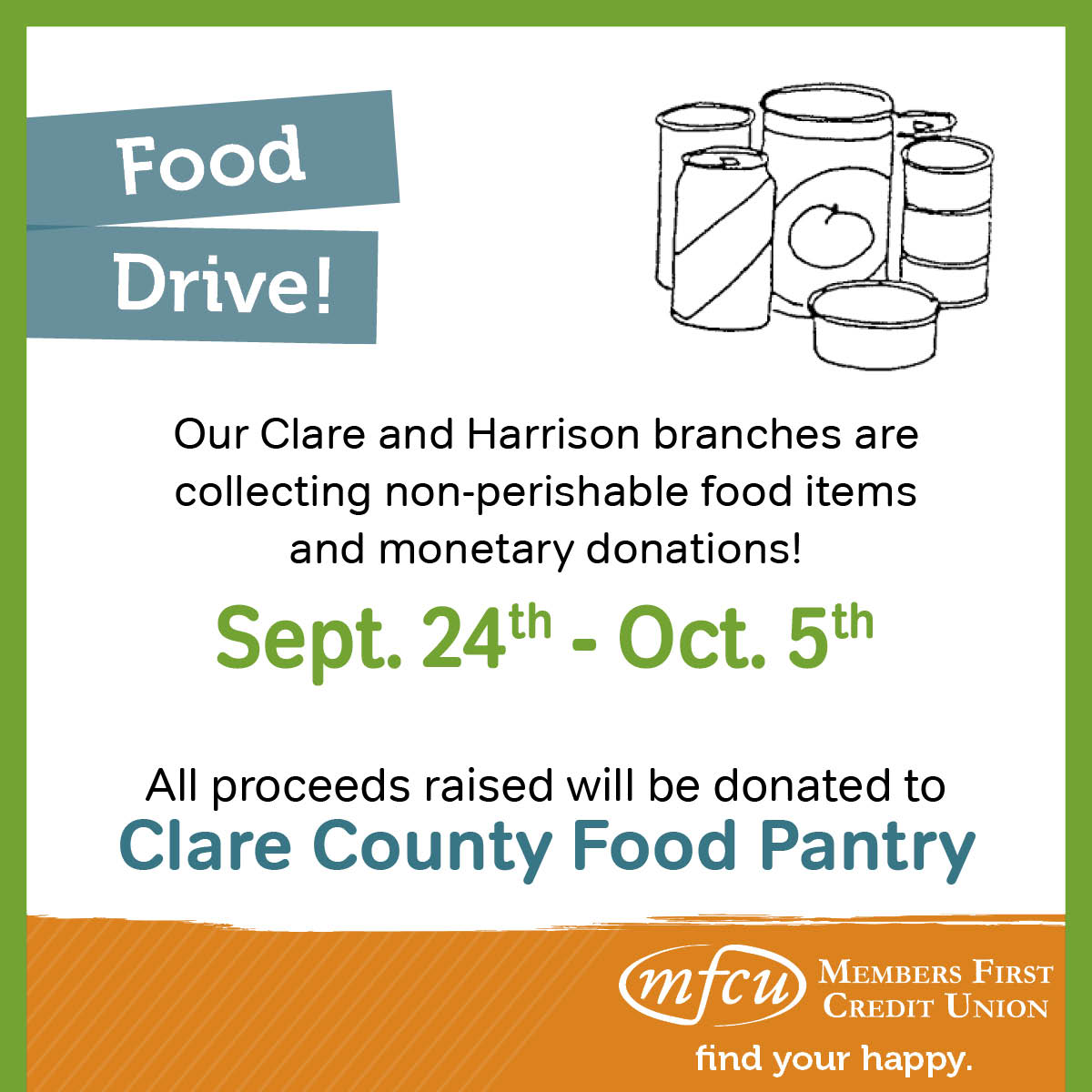 Food Drive For Clare County Members First Credit Union