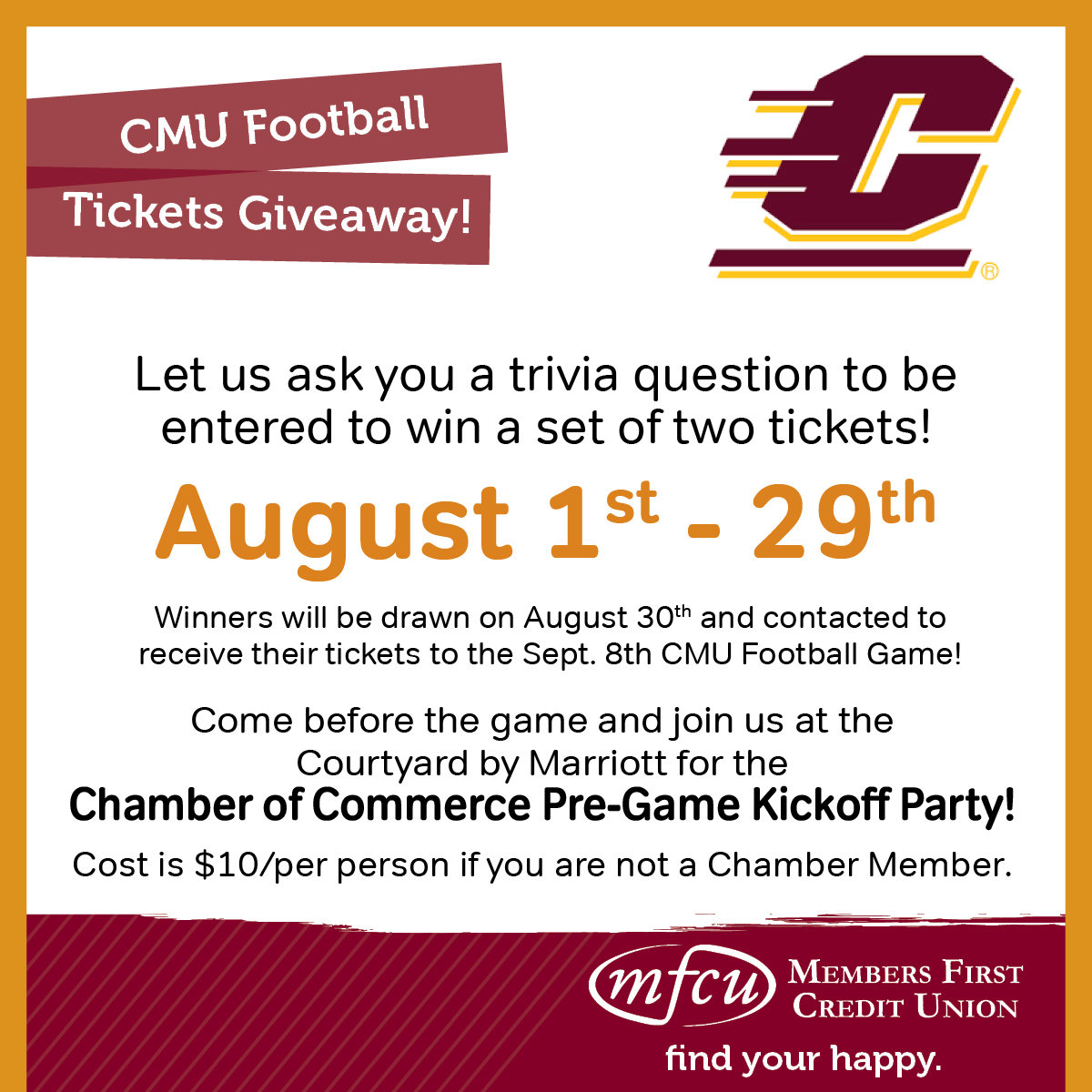 News Resources At Members First Credit Union Members First - cmu ticket giveaway